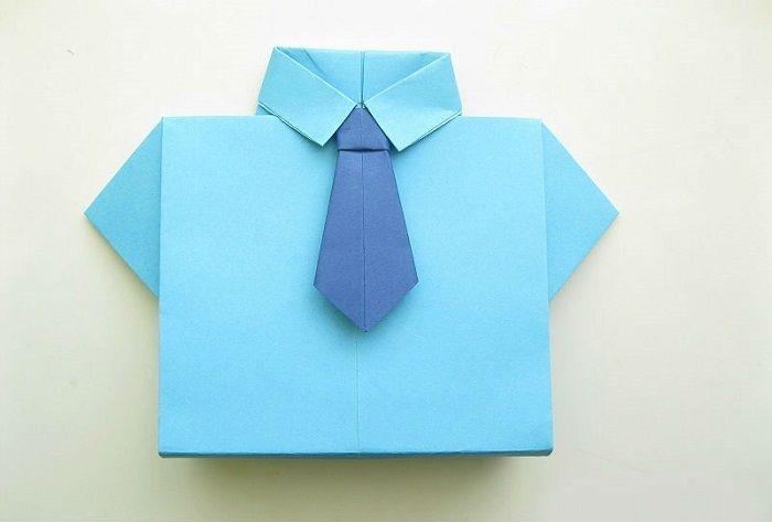 Рубашка с галстуком оригами