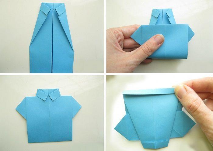 Воротник рубашки оригами