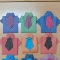 Подарок для папы на 23 февраля «Рубашка и галстук в технике оригами»