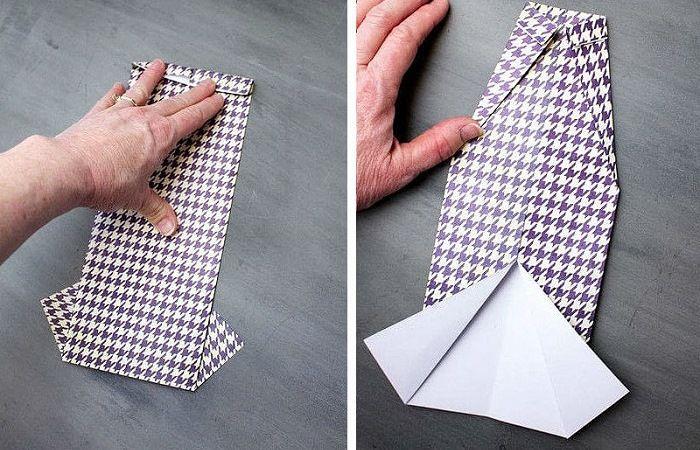 Рубашка-оригами из бумаги: этапы складывния 5-6