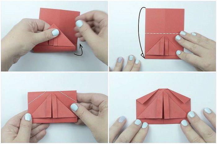 Кимоно-оригами: этапы складывания 9-12
