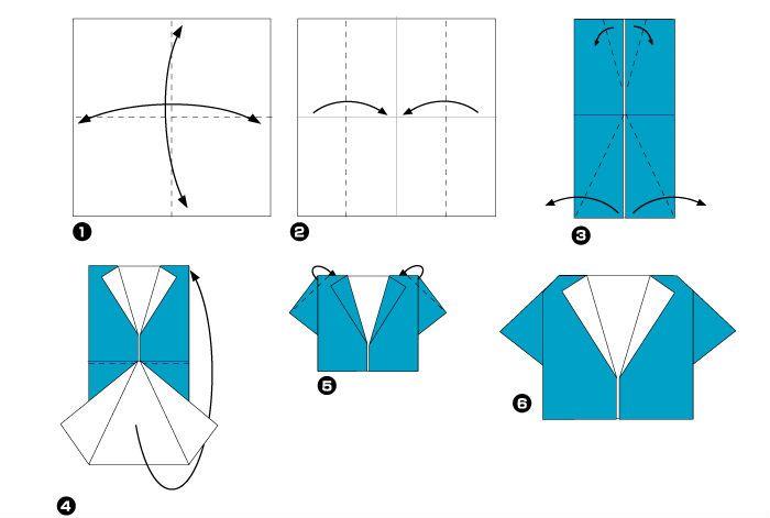 Схема рубашки оригами