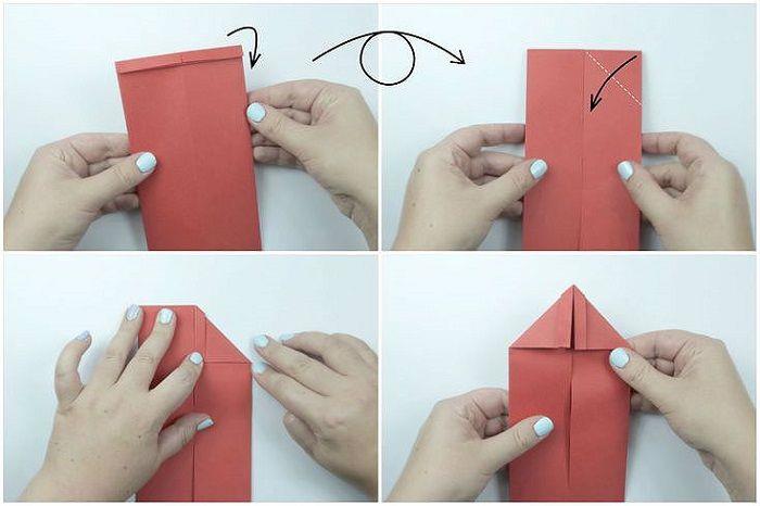 Кимоно-оригами: этапы складывания 5-8