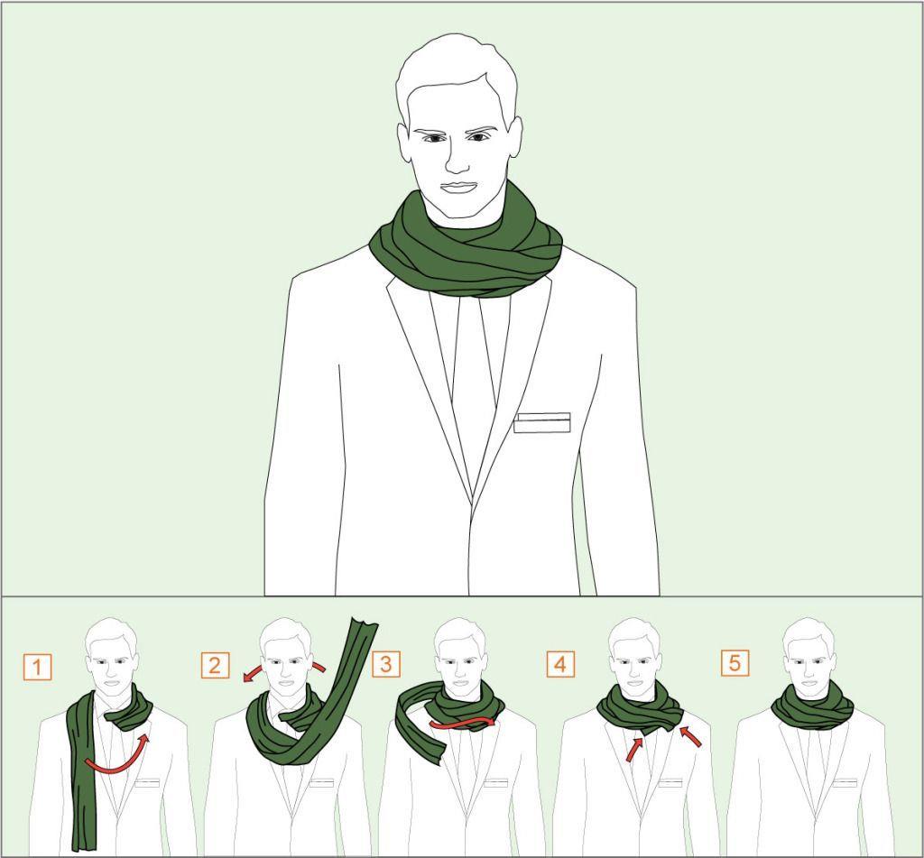 Как завязать шарф двойным обертыванием