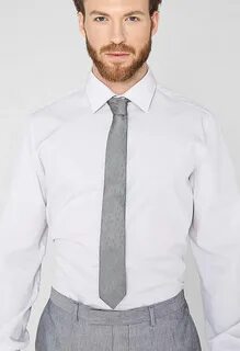 Белая рубашка серый галстук