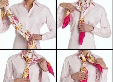 Как завязать платок галстуком на шее