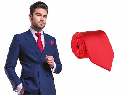 Костюм с красным галстуком