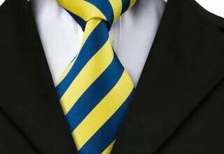 Желто синий галстук