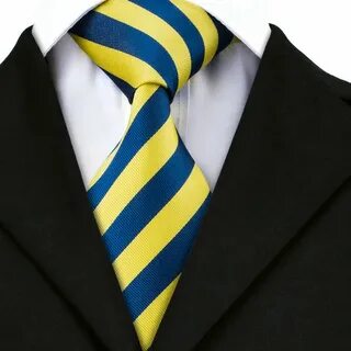 Желто синий галстук